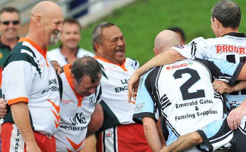 No chance of this scrum blowing up with the Woolgoolga and St Marys old-timers finding something funny going on. No chance of this scrum blowing up with the Woolgoolga and St Marys old-timers finding something funny going on.